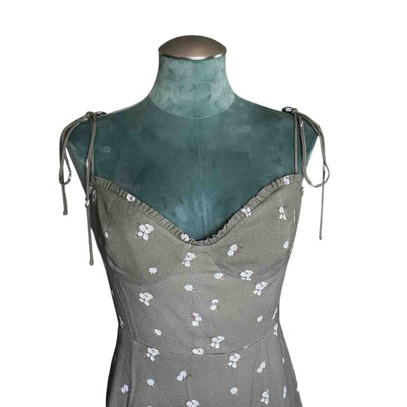 NWT Womens Wilfred Sweetheart Bustier Mini Fable Dress Bitter Sage Floral Sze 10 - Picture 3 of 11